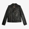 THE KOOPLES Wide-collar Buttoned-epaulette Relaxed-fit Leather Jacket -Selfidges Launches R03989403 BLA01 M