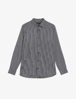 Ted Baker Ormsby Geometric-print Cotton Shirt