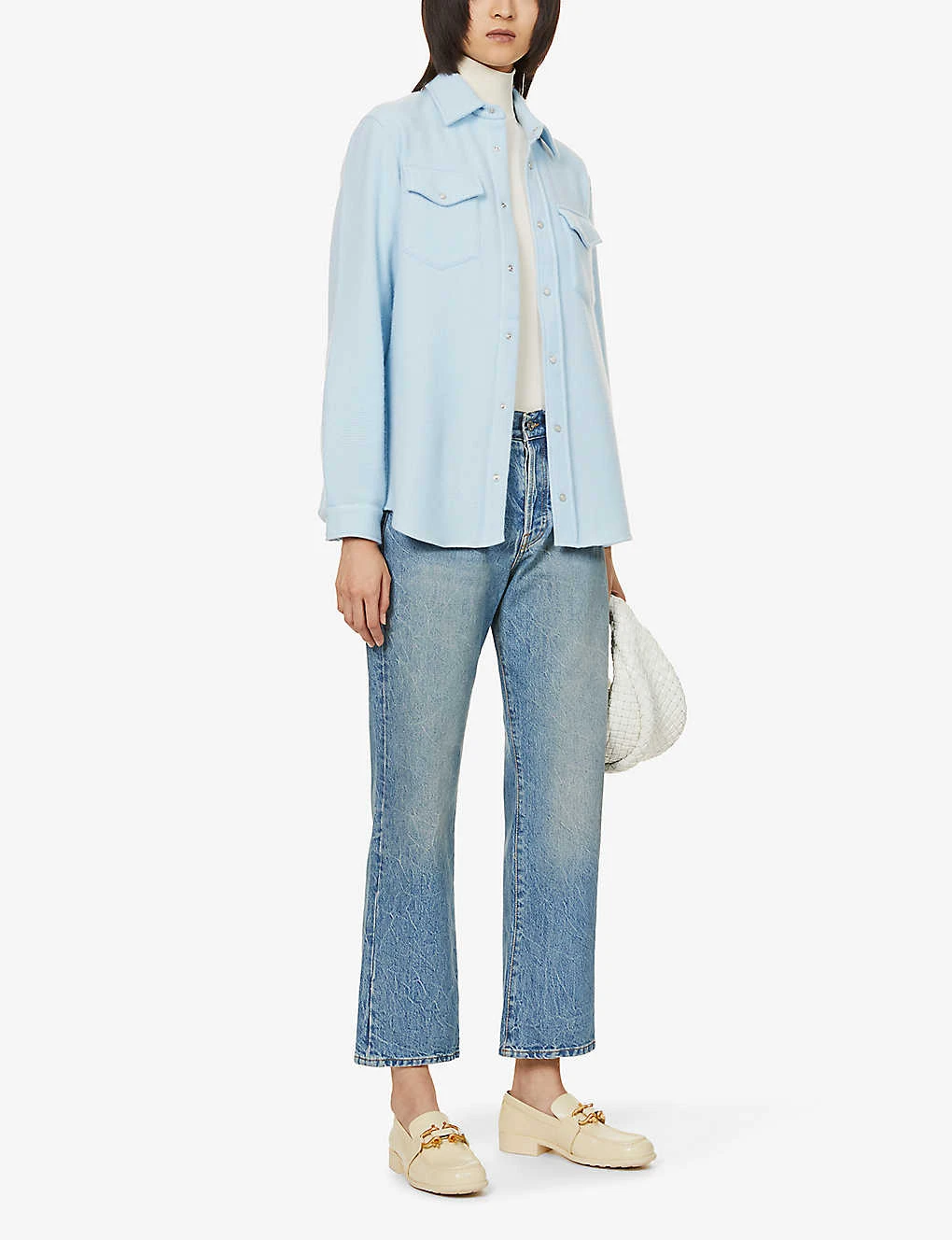 Unisex Moonstone Relaxed-fit Cashmere Shirt 4 Unisex Moonstone Relaxed-fit Cashmere Shirt - Image 2