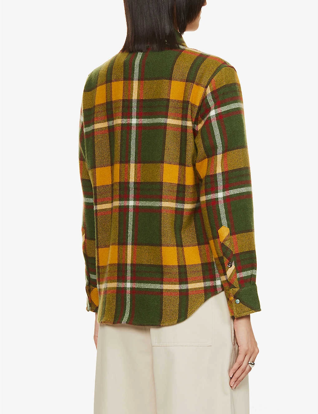 Unisex Emerald Checked Cashmere Shirt 7 Unisex Emerald Checked Cashmere Shirt - Image 5