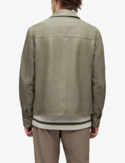 AllSaints Toni Regular-fit Leather Jacket -Selfidges Launches R04002408 SOFTGREEN ALT03