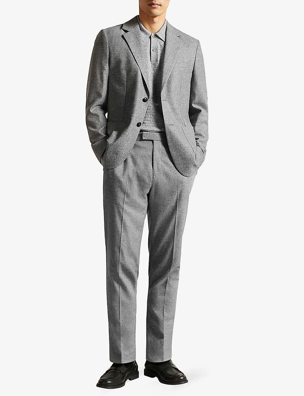 Ted Baker Yarm Single-breasted Virgin-wool Blend Flannel Blazer 4 Ted Baker Yarm Single-breasted Virgin-wool Blend Flannel Blazer - Image 2