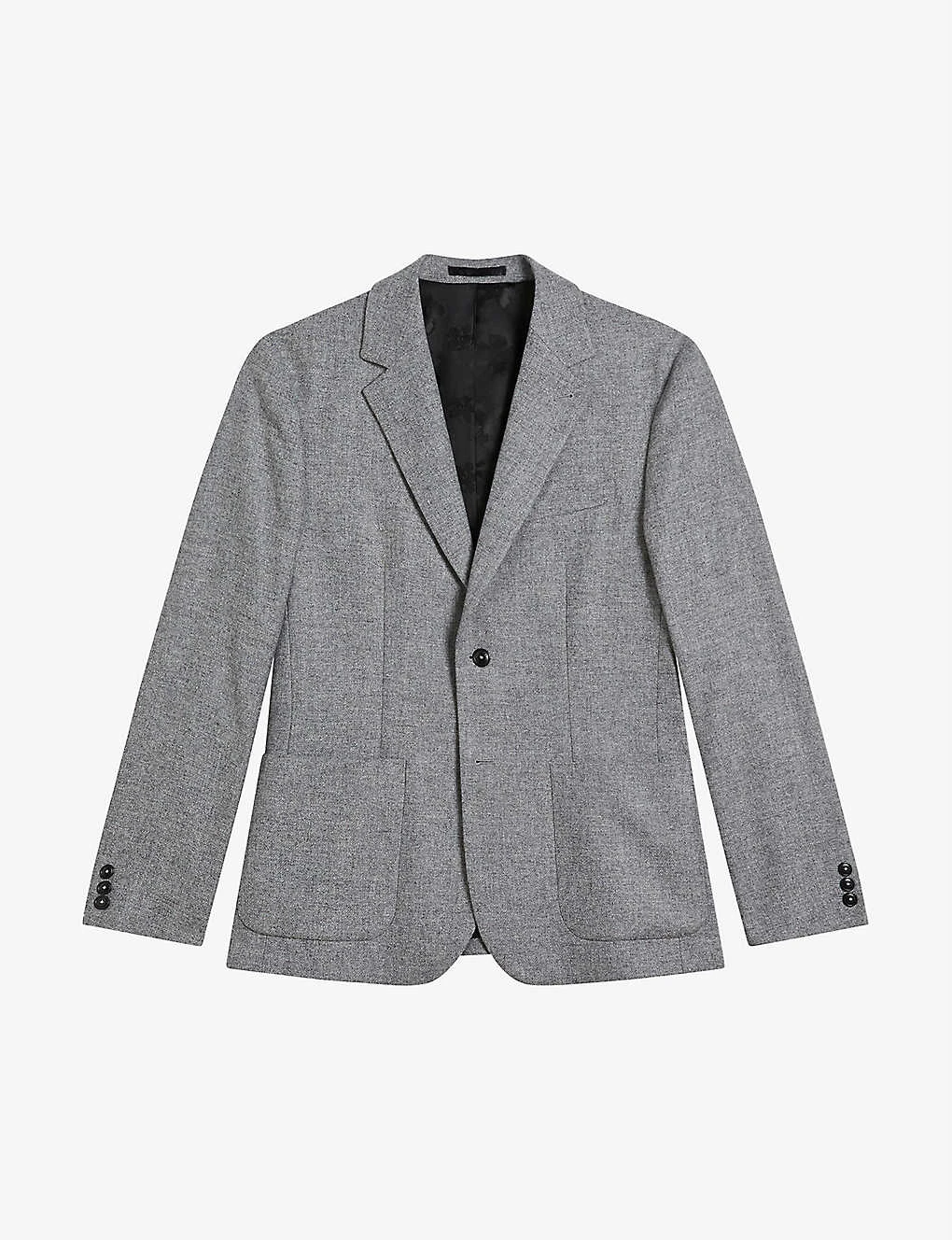 Ted Baker Yarm Single-breasted Virgin-wool Blend Flannel Blazer 3 Ted Baker Yarm Single-breasted Virgin-wool Blend Flannel Blazer