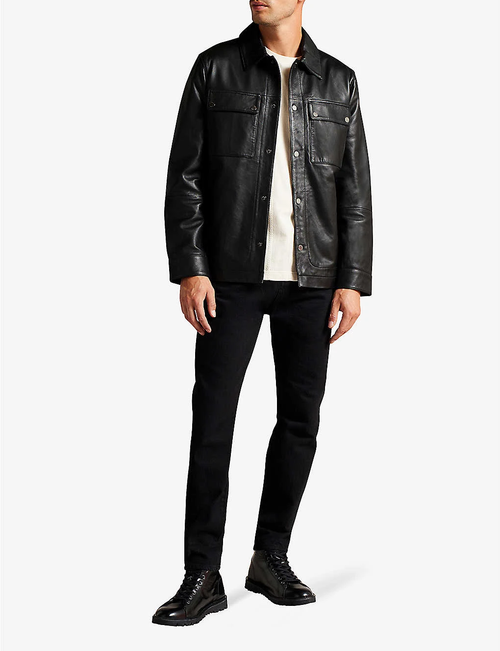 Ted Baker Garry Regular-fit Leather Shacket 4 Ted Baker Garry Regular-fit Leather Shacket - Image 2