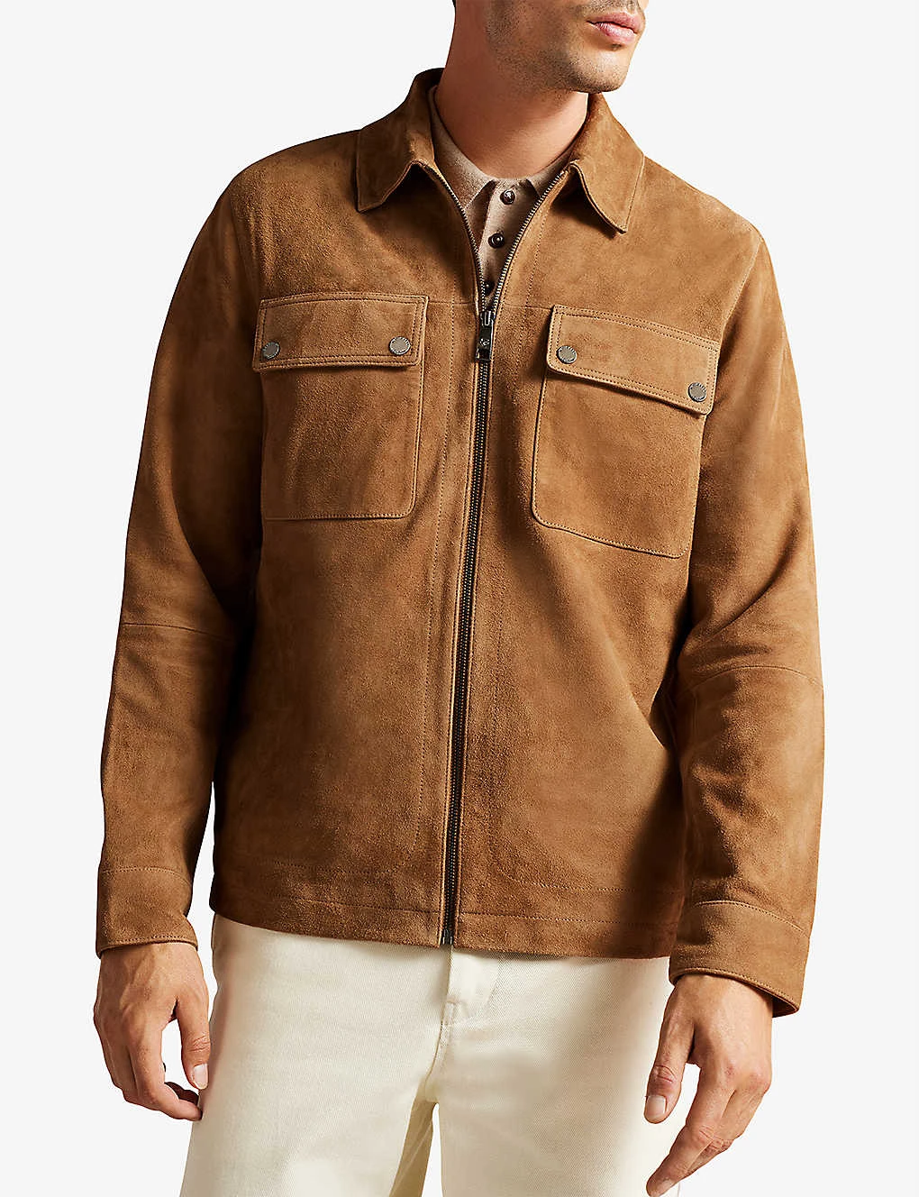 Ted Baker Thierry Regular-fit Suede Shacket 5 Ted Baker Thierry Regular-fit Suede Shacket - Image 3