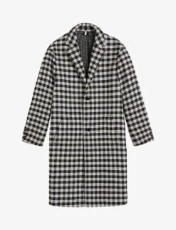 Ted Baker Haceby Gingham-check Wool-blend Coat