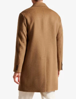 Ted Baker Raydon Peak-lapel Single-breasted Wool Coat -Selfidges Launches R04011144 CAMEL ALT03