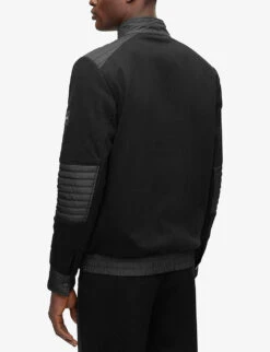 Boss Moto Panelled Cotton And Shell Bomber Jacket 9 Boss Moto Panelled Cotton And Shell Bomber Jacket -Selfidges Launches R04053333 BLACK ALT03