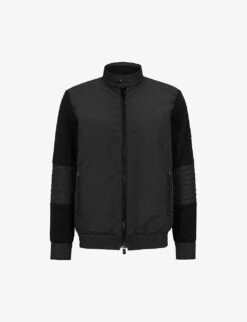 Boss Moto Panelled Cotton And Shell Bomber Jacket