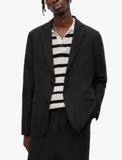 AllSaints Pace Single-breasted Notch-lapel Woven Blazer 9 AllSaints Pace Single-breasted Notch-lapel Woven Blazer -Selfidges Launches R04053523 BLACK ALT02