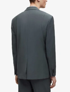 AllSaints Berto Peak-lapel Single-breasted Wool Blazer 10 AllSaints Berto Peak-lapel Single-breasted Wool Blazer -Selfidges Launches R04053524 SMOKEBLUE ALT03