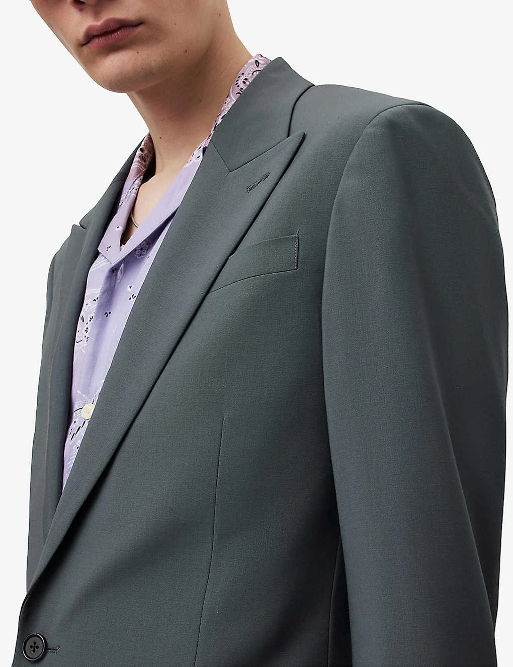 AllSaints Berto Peak-lapel Single-breasted Wool Blazer 7 AllSaints Berto Peak-lapel Single-breasted Wool Blazer - Image 5