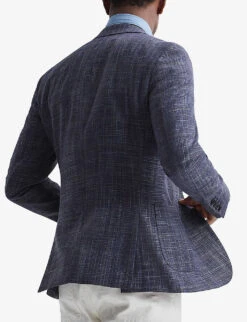 Reiss Belvedere Regular-fit Wool-blend Blazer -Selfidges Launches R04068011 INDIGO ALT03