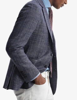 Reiss Belvedere Regular-fit Wool-blend Blazer -Selfidges Launches R04068011 INDIGO ALT04