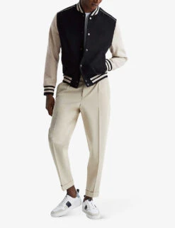 Reiss Kansas Varsity Wool-blend Bomber Jacket -Selfidges Launches R04068025 NAVYSTONE ALT01