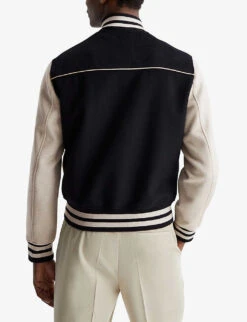 Reiss Kansas Varsity Wool-blend Bomber Jacket -Selfidges Launches R04068025 NAVYSTONE ALT03