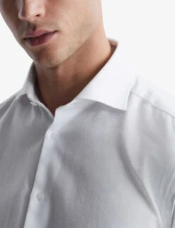 Reiss Belief Slim-fit Cotton Flannel Shirt -Selfidges Launches R04068113 WHITE ALT04