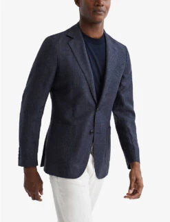 Reiss Matinee Prince Of Wales-check Woven Blazer -Selfidges Launches R04068319 NAVY ALT02