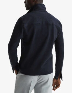 Reiss Cofax Textured Cotton Jacket -Selfidges Launches R04068336 NAVY ALT03