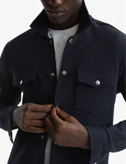 Reiss Cofax Textured Cotton Jacket -Selfidges Launches R04068336 NAVY ALT04