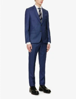 PAUL SMITH Birdseye-pattern Soho-fit Wool Suit 13 PAUL SMITH Birdseye-pattern Soho-fit Wool Suit -Selfidges Launches R04069871 INKYBLUE ALT02
