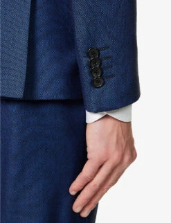 PAUL SMITH Birdseye-pattern Soho-fit Wool Suit 16 PAUL SMITH Birdseye-pattern Soho-fit Wool Suit -Selfidges Launches R04069871 INKYBLUE ALT05