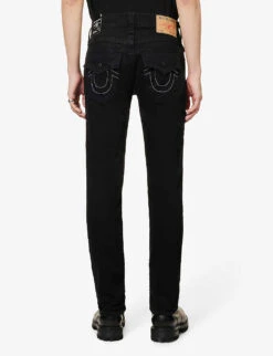 True Religion Rocco Flap Straight-fit Stretch Cotton-blend Denim Jeans -Selfidges Launches R04070604 BODYRINSEBLACK ALT03