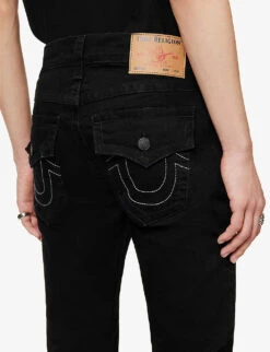 True Religion Rocco Flap Straight-fit Stretch Cotton-blend Denim Jeans -Selfidges Launches R04070604 BODYRINSEBLACK ALT04
