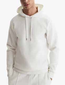 Reiss Fabien Long-sleeve Stretch-jersey Hoody 8 Reiss Fabien Long-sleeve Stretch-jersey Hoody -Selfidges Launches R04070739 WHITE ALT02