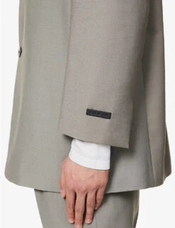 Fear Of God Eternal Lapelless Relaxed-fit Wool Blazer -Selfidges Launches R04075954 DUSTYCONCRETE ALT04