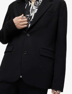 AllSaints Helm Single-breasted Stretch-woven Blazer 11 AllSaints Helm Single-breasted Stretch-woven Blazer -Selfidges Launches R04080476 BLACK ALT04