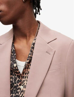 AllSaints Santo Relaxed-fit Single-breasted Stretch-woven Blazer -Selfidges Launches R04081348 DUSKYPINK ALT04