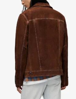 AllSaints Milo Asymmetric-zip Leather Jacket -Selfidges Launches R04081357 AGEDWALNUTBR ALT03