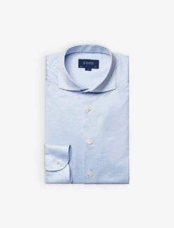 ETON King Knit Striped Contemporary-fit Cotton Shirt -Selfidges Launches R04082114 LIGHTBLUE ALT05