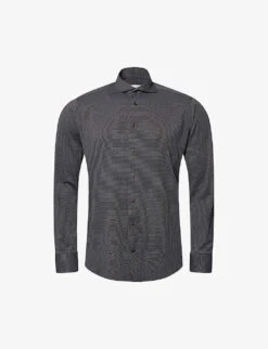 ETON Business Micro-pattern Slim-fit Stretch-jersey Shirt