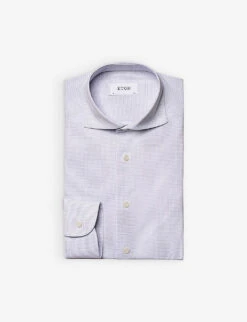 ETON Business Micro-dot Slim-fit Stretch-jersey Shirt -Selfidges Launches R04082117 LIGHTPURPLE ALT05