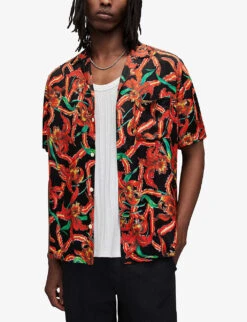 AllSaints Mesquida Floral-print Relaxed-fit Woven Shirt 9 AllSaints Mesquida Floral-print Relaxed-fit Woven Shirt -Selfidges Launches R04082451 JETBLACK ALT02