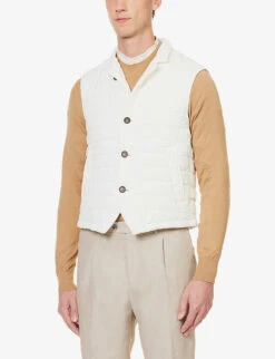 ELEVENTY Quilted Padded Wool-bend Gilet -Selfidges Launches R04082503 IVORY ALT02