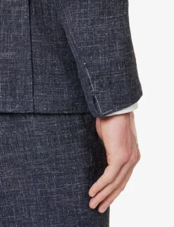 ELEVENTY Single-breasted Wool, Silk And Linen-blend Suit -Selfidges Launches R04082509 BLUE ALT05