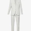 ELEVENTY Peak-lapel Drawstring-waistband Regular-fit Linen Suit -Selfidges Launches R04082510 GRAY M