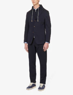 ELEVENTY Regular-fit Hooded Cotton-blend Suit -Selfidges Launches R04082515 BLUE ALT02