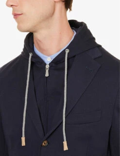 ELEVENTY Regular-fit Hooded Cotton-blend Suit -Selfidges Launches R04082515 BLUE ALT06