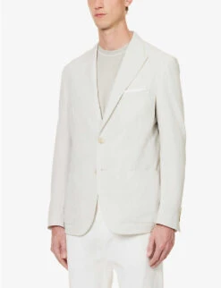 ELEVENTY Striped Seersucker-textured Regular-fit Woven Blazer -Selfidges Launches R04082519 GRAY ALT02