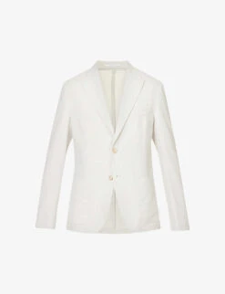 ELEVENTY Striped Seersucker-textured Regular-fit Woven Blazer