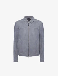 Reiss Riley Slim-fit Collared Suede Jacket