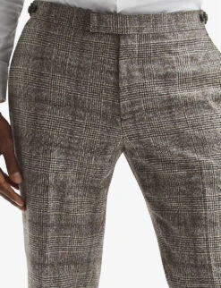 Reiss Alfredo Prince Of Wales-check Wool Trousers -Selfidges Launches R04086969 BROWN ALT04