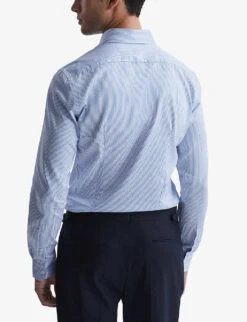 Reiss Remote Bengal Striped Cotton Shirt -Selfidges Launches R04087026 BLUESTRIPE ALT03
