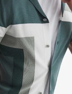 Reiss Suffolk Colour-block Print Woven Shirt -Selfidges Launches R04087070 SAGE ALT04