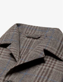 ETON Hopsack Check-print Regular-fit Linen Shirt -Selfidges Launches R04088404 BROWN ALT05