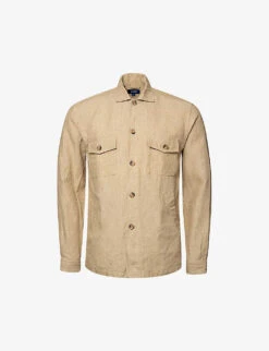 ETON Casual Graphic-print Relaxed-fit Linen Shirt